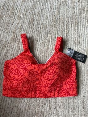 Oiselle Women’s Red Patterned running Bra 36DD
